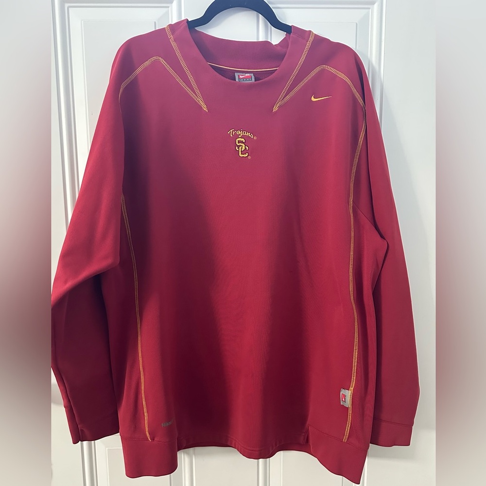 Nike Fit Therma Red and Gold USC Trojans Crewneck